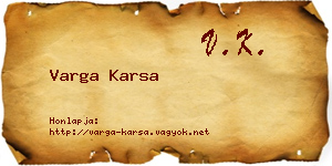 Varga Karsa névjegykártya